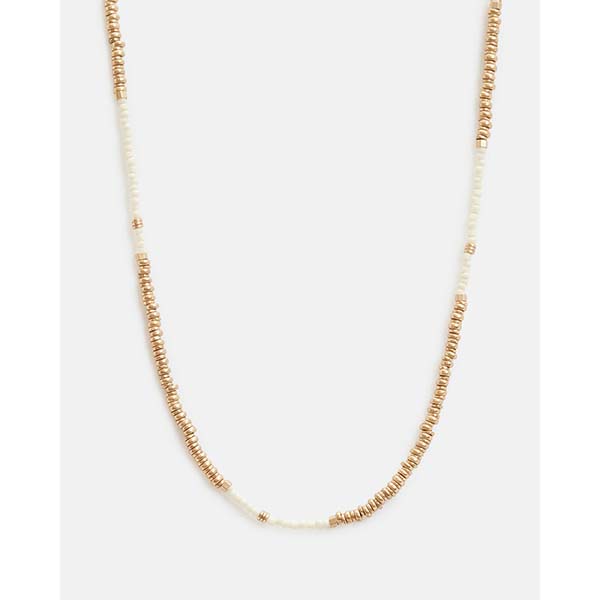 Allsaints Australia Womens Amelie Bead Necklace Brass/Cream AU68-431